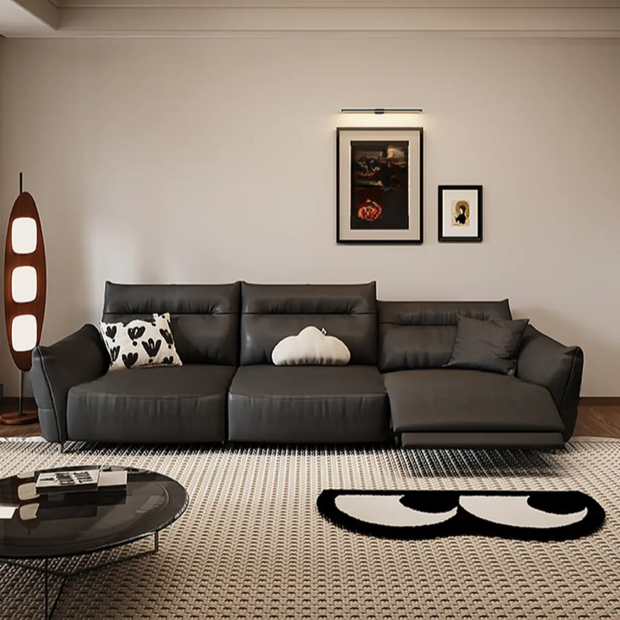 Black Tear Resistant Full Grain Cow Leather Sleeper Image - 3