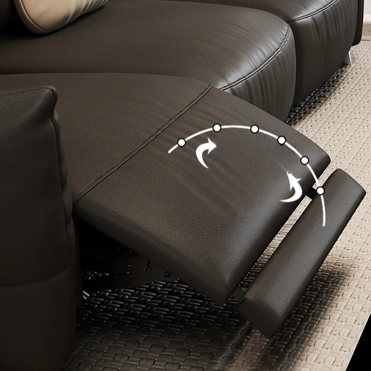 Black Tear Resistant Full Grain Cow Leather Sleeper Image - 5