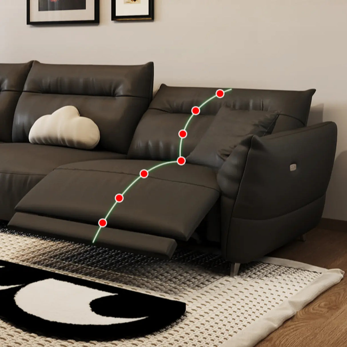 Black Tear Resistant Full Grain Cow Leather Sleeper Image - 6