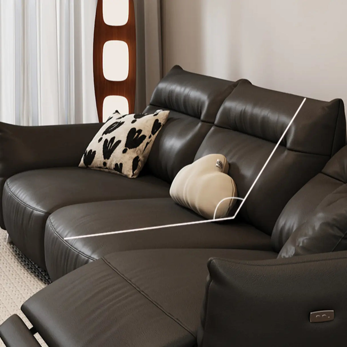 Black Tear Resistant Full Grain Cow Leather Sleeper Image - 7