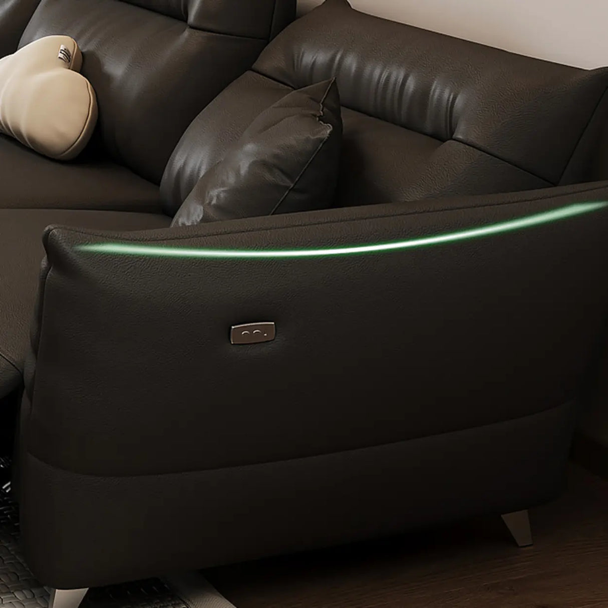 Black Tear Resistant Full Grain Cow Leather Sleeper Image - 9