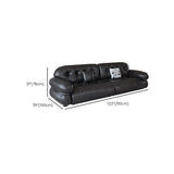 Black Tear Resistant Full Grain Cow Leather Sofa #size