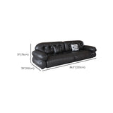 Black Tear Resistant Full Grain Cow Leather Sofa Image - 18