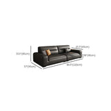 Black Tear Resistant Genuine Leather Foam Fill Sofa Image - 13