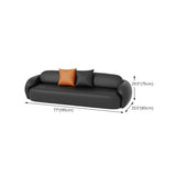 Black Tear Resistant Leather Pillow Back Foam Fill Sofa Image - 14