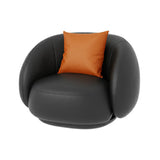 Black Tear Resistant Leather Pillow Back Foam Fill Sofa Image - 2