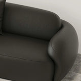 Black Tear Resistant Leather Pillow Back Foam Fill Sofa Image - 9