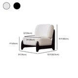 Black Textured Sherpa Removable Cushions Slipper Chair #size