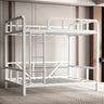 Black Twin Bunk Alloy Bed with Stair and Guardrail Image - 2