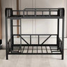 Black Twin Bunk Alloy Bed with Stair and Guardrail Image - 3