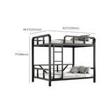 Black Twin Bunk Metal Safety Bed with Guardrail and Stairs #size