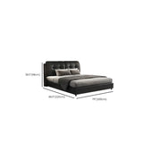 Black Upholstered Leather Storge Included Bed with Headboard Image - 16