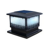 Black Vintage Cube Frosted Glass Outdoor Table Lamp Image - 5