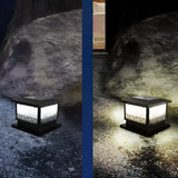 Black Vintage Cube Frosted Glass Outdoor Table Lamp Image - 6