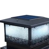 Black Vintage Cube Frosted Glass Outdoor Table Lamp Image - 8