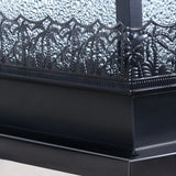 Black Vintage Cube Frosted Glass Outdoor Table Lamp Image - 9