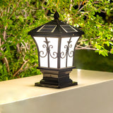 Black Vintage Garden Solar Iron Lantern Outdoor Lamp Image - 1