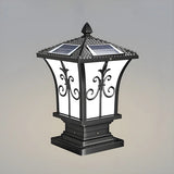 Black Vintage Garden Solar Iron Lantern Outdoor Lamp Image - 3