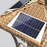 Black Vintage Garden Solar Iron Lantern Outdoor Lamp Image - 9