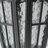 Black Vintage Solar Metal Lantern Outdoor Post Light Image - 10
