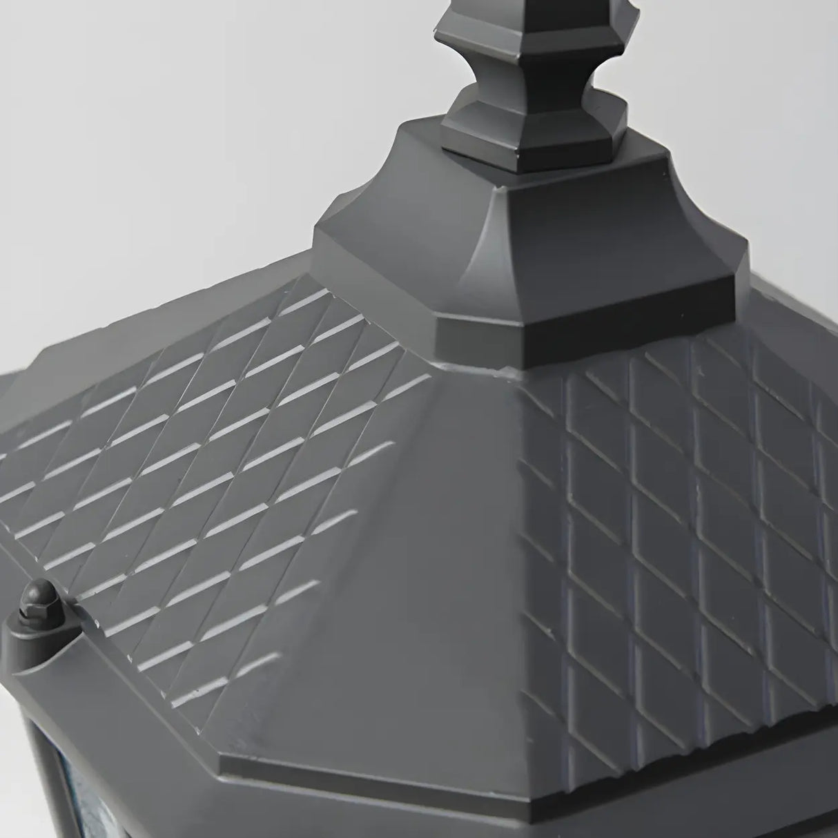 Black Vintage Solar Metal Lantern Outdoor Post Light Image - 11