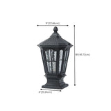 Black Vintage Solar Metal Lantern Outdoor Post Light #size