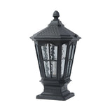 Black Vintage Solar Metal Lantern Outdoor Post Light Image - 5