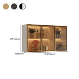 Black Wall Mounted Ribbed Glass Kitchen China Cabinet Image - 44
