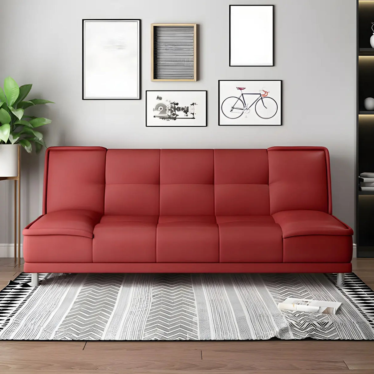 Black Water Resistant Biscuit Back 	Reclining Sleeper Image - 11