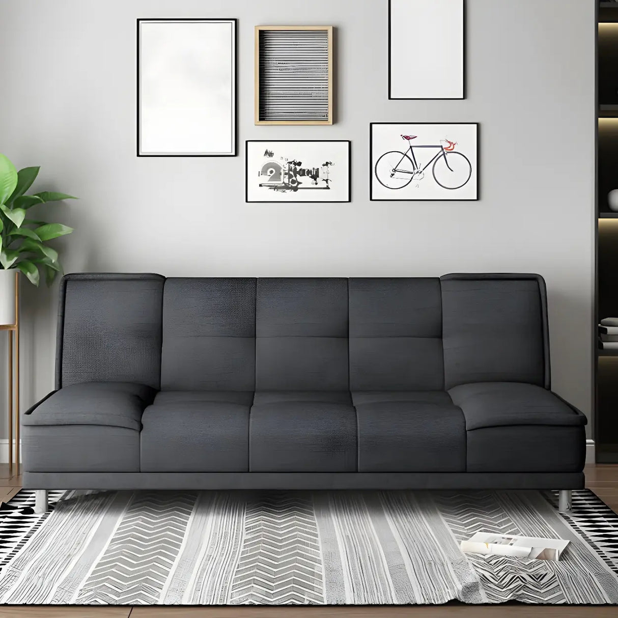 Black Water Resistant Biscuit Back 	Reclining Sleeper Image - 15