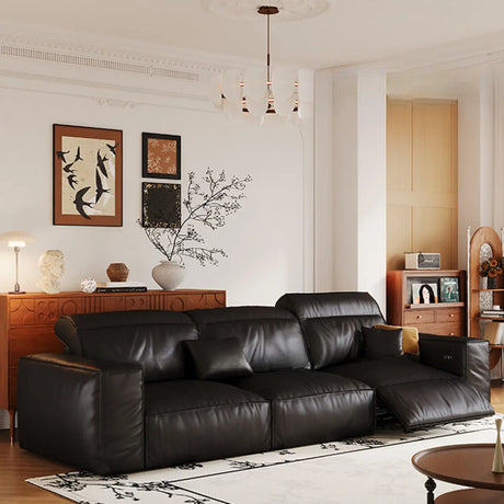 Black Water Resistant Interface Genuine Leather Sleeper Image - 1