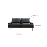 Black Water Resistant Leather Loveseat with Pillow Image - 13