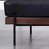 Black Water Resistant Leather Loveseat with Pillow Image - 7