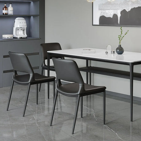 Black Water Resistant Microfiber Leather Side Chair Image - 1