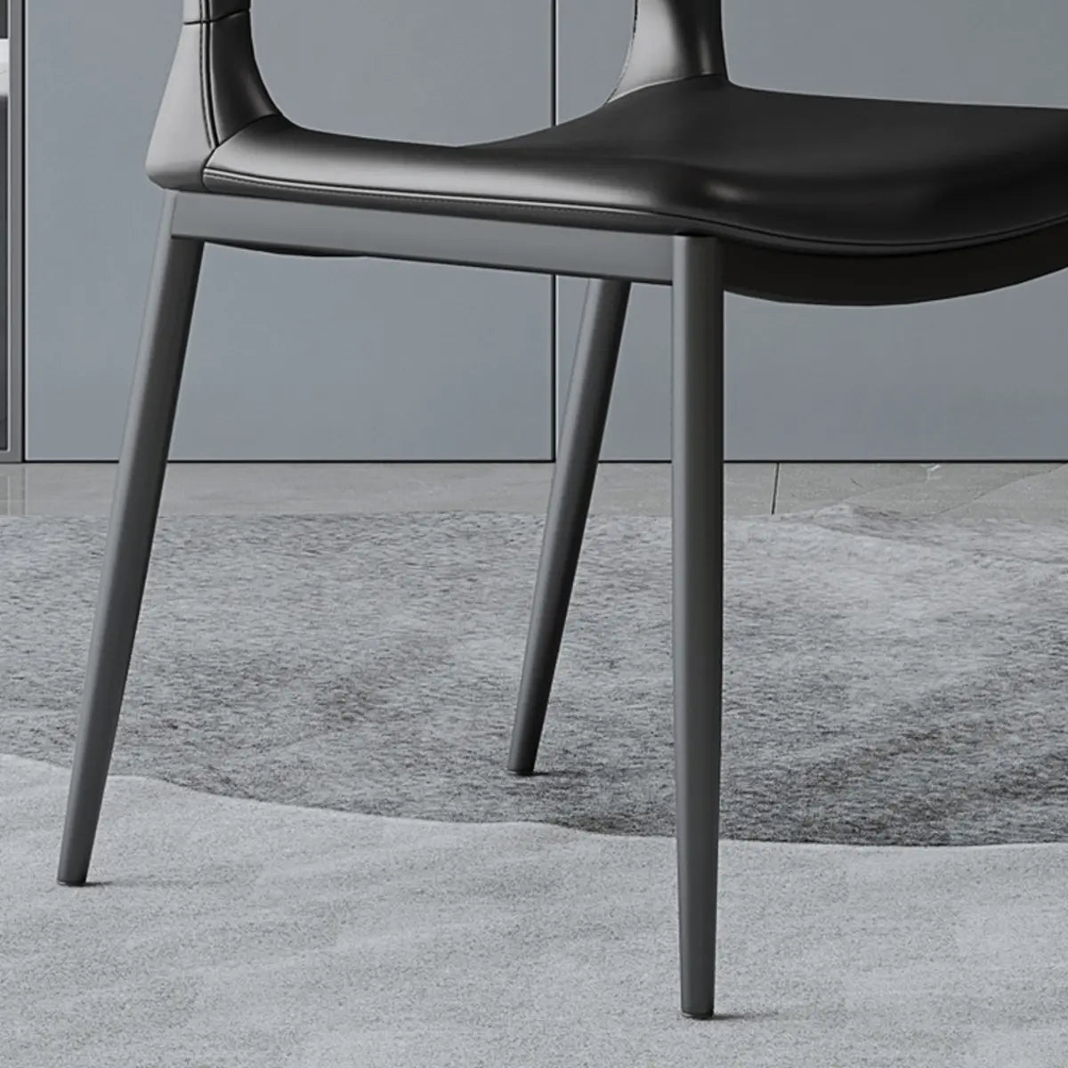 Black Water Resistant Microfiber Leather Side Chair Image - 10