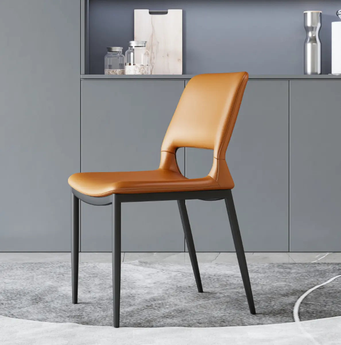 Black Water Resistant Microfiber Leather Side Chair Image - 11