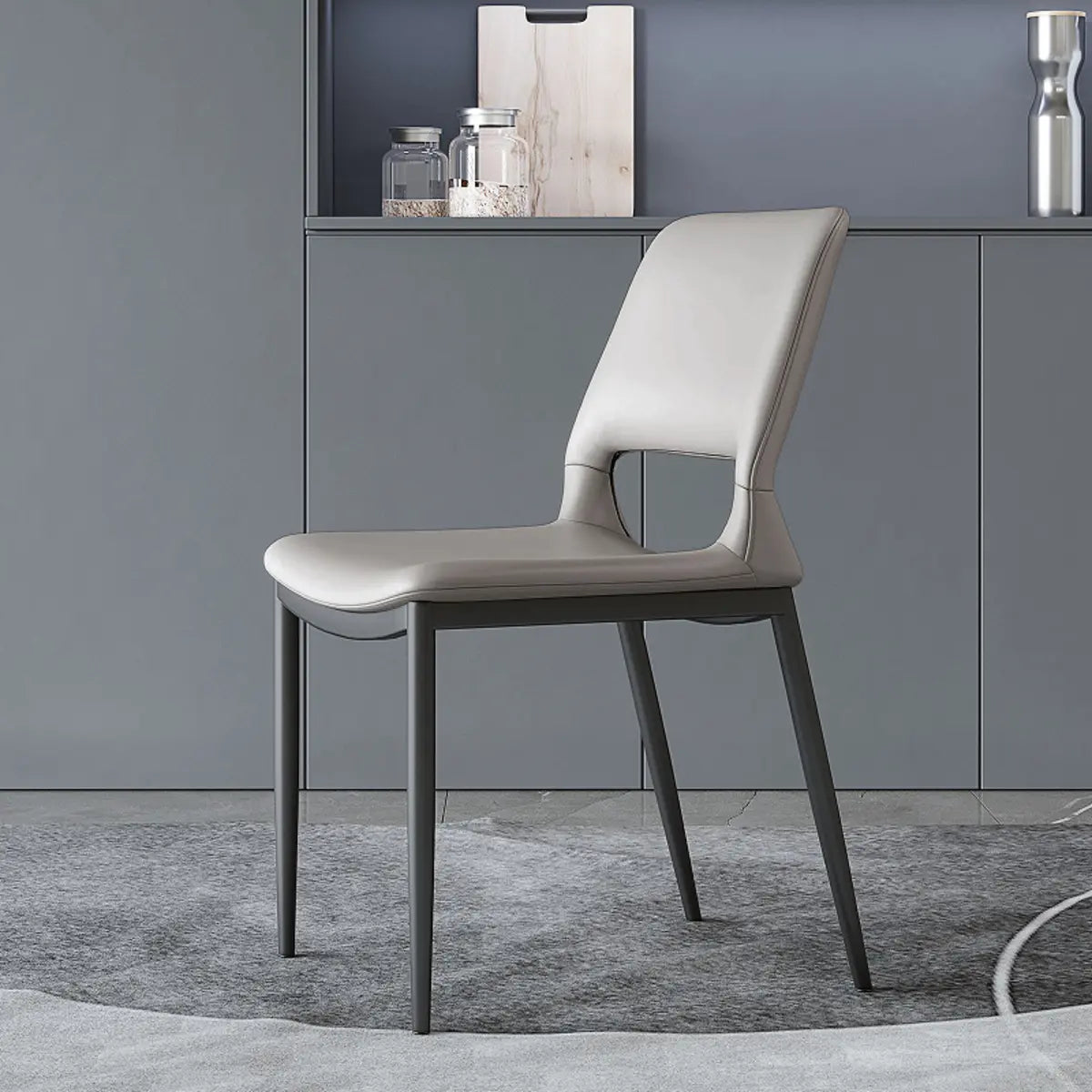 Black Water Resistant Microfiber Leather Side Chair Image - 14