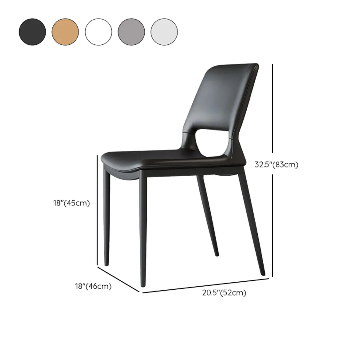 Black Water Resistant Microfiber Leather Side Chair 