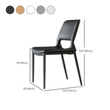 Black Water Resistant Microfiber Leather Side Chair #size