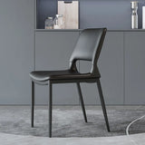 Black Water Resistant Microfiber Leather Side Chair Image - 4