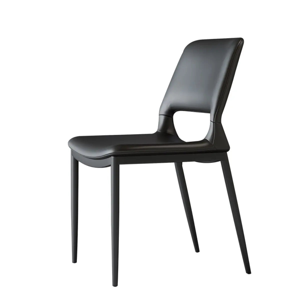 Black Water Resistant Microfiber Leather Side Chair Image - 5