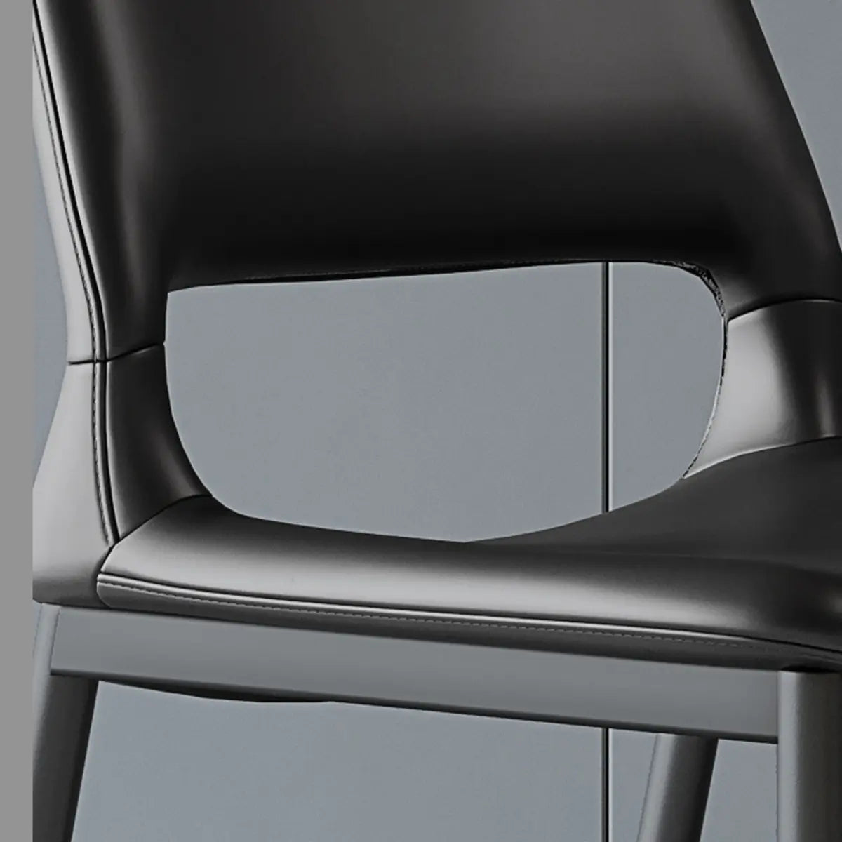 Black Water Resistant Microfiber Leather Side Chair Image - 8
