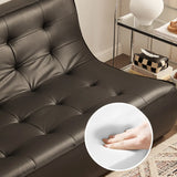Black Water Resistant Nappa Leather Foam Fill Sofa Image - 11