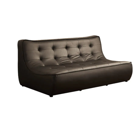 Black Water Resistant Nappa Leather Foam Fill Sofa Image - 2