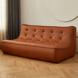 Black Water Resistant Nappa Leather Foam Fill Sofa Image - 7