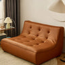 Black Water Resistant Nappa Leather Foam Fill Sofa Image - 8