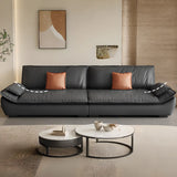 Black Water Resistant Tech Cloth Pillow Top Arm Sofa Image - 1