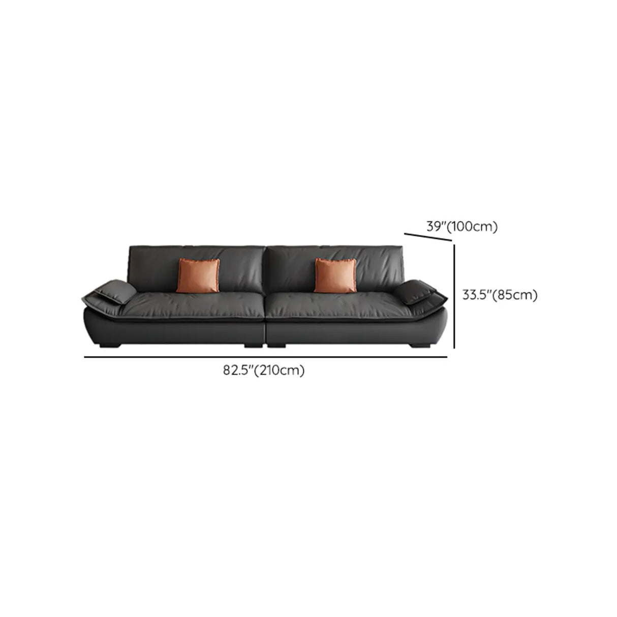Black Water Resistant Tech Cloth Pillow Top Arm Sofa Image - 10