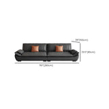 Black Water Resistant Tech Cloth Pillow Top Arm Sofa Image - 11