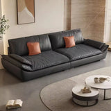Black Water Resistant Tech Cloth Pillow Top Arm Sofa Image - 3